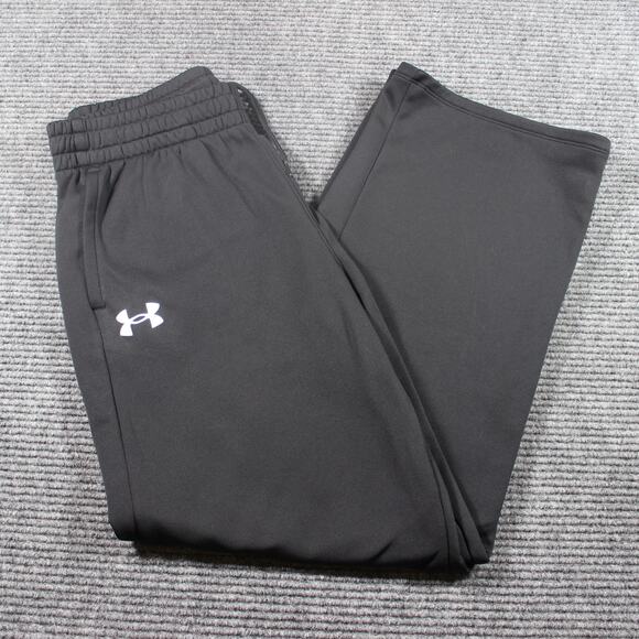 Under Armour Pants Mens M Black Fleece Sweatpants Loose Fit Drawstring - Picture 1 of 6